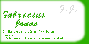 fabricius jonas business card