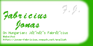 fabricius jonas business card